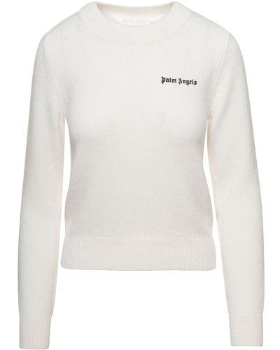 Palm Angels Classic Logo Sweater - Bianco