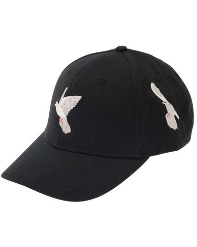 3.PARADIS Baseball Cap With All-over Dove Embroidery In Cotton Man - Black