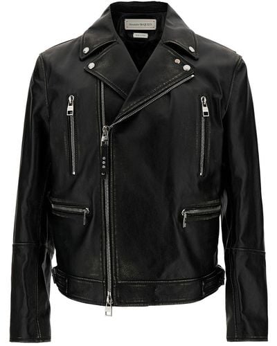 Alexander McQueen Leather Outerwears - Black