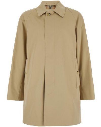 Burberry Single-Breasted Trench Coat With Concealed Closure - Natural