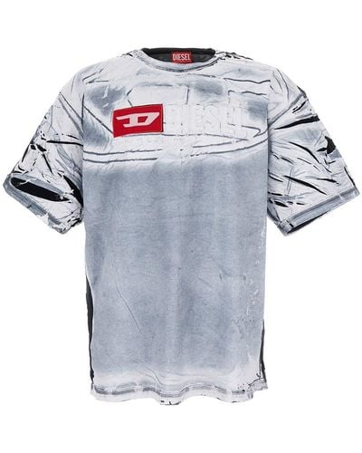 DIESEL T-Ox Chalk Effect With Logo Patch - Gray