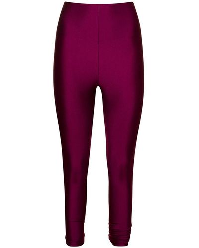 ANDAMANE 'holly' 80s High-waisted leggings In Stretch Polyamide - Purple