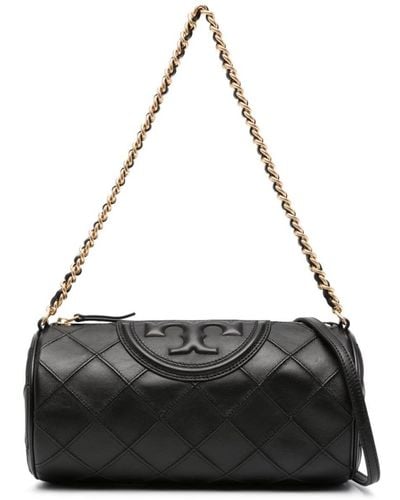 Tory Burch Shoulder Bag With Embossed Double T Logo - Black