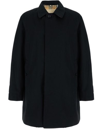 Burberry Single-Breasted Trench Coat With Concealed Closure - Blue