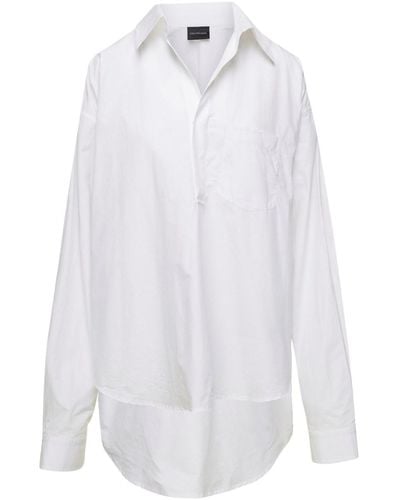 Balenciaga Poplin Shirt Dress - White