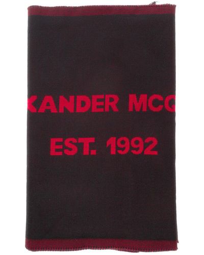 Alexander McQueen And Scarf With Jacquard Logo - Red