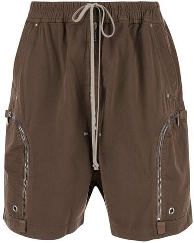 Rick Owens 'Bauhaus' Bermuda Shorts With Zip Pockets - Gray