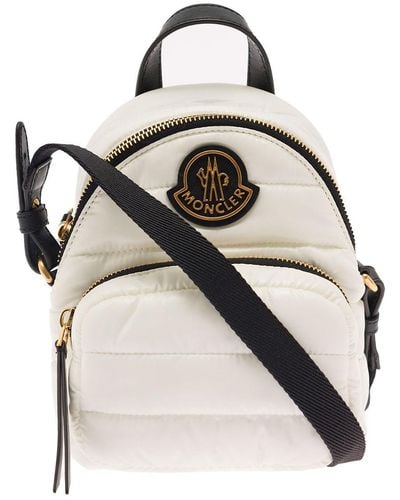 Moncler 'kilia' Small Padded And Quilted Backpack With Logo Patch In Polyamide Woman - White