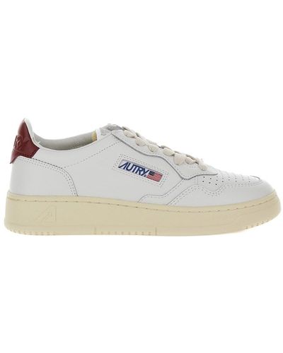 Autry 'Medalist' Low Top Trainers With Contrasting Heel Tab - White