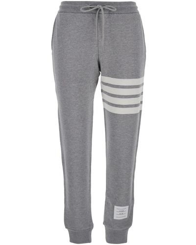 Thom Browne Sweatpants W/ Engineered 4 Bar - Gray