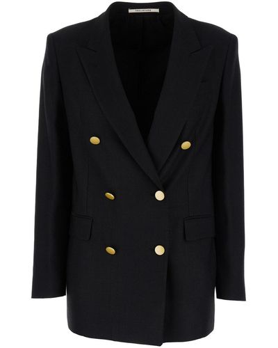 Tagliatore Double-Breasted Blazer With-Tone Buttons - Black