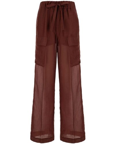 Semicouture Colour Trousers With Drawstring - Red