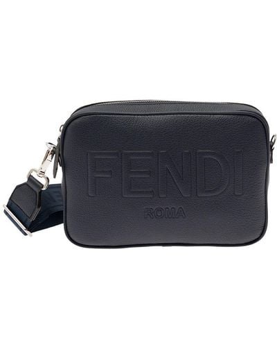 Fendi Crossbody Bag With Embossed Logo - Blue