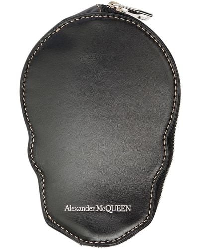Alexander McQueen Skull-Shaped Card-Holder With Zip - Grey