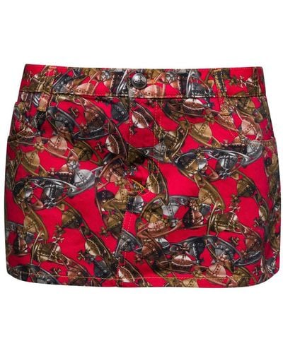 Vivienne Westwood Printed Mini Skirt - Red