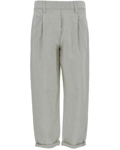 Brunello Cucinelli Pleated Trousers - Grey