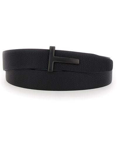Tom Ford Belt With T Buckle - Black