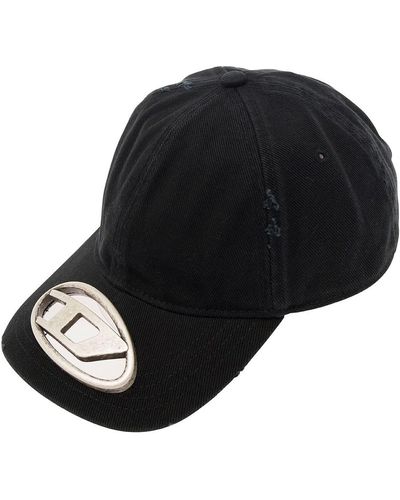 DIESEL 'C-Beast-A1' Baseball Cap With D Logo Cut-Out - Black