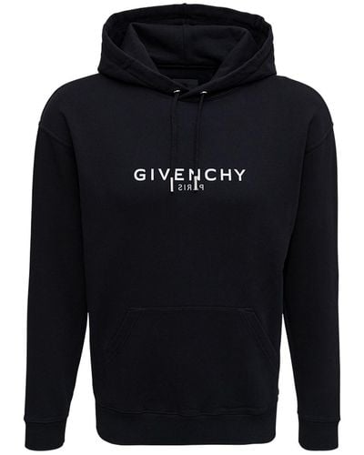 Givenchy Cotton Hoodie With Logo Print - Blue