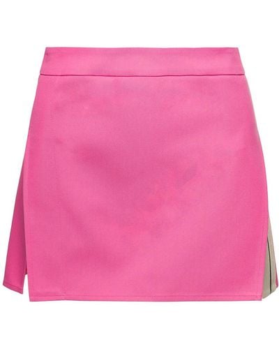 Palm Angels Minigonna con doppio spacco e tasca in misto cotone donna - Rosa