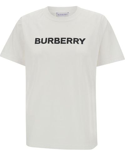 Burberry Crewneck T-Shirt With Contrasting Logo Print - White