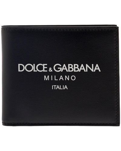 Dolce & Gabbana Portafoglio Con Stampa A Contrasto Lettering - Nero