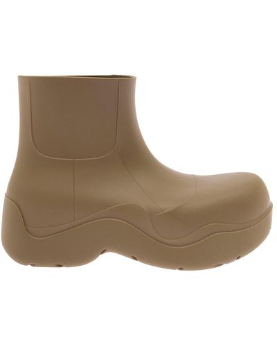 Bottega Veneta Mud-colored Rubber Ankle Boots Woman - Brown