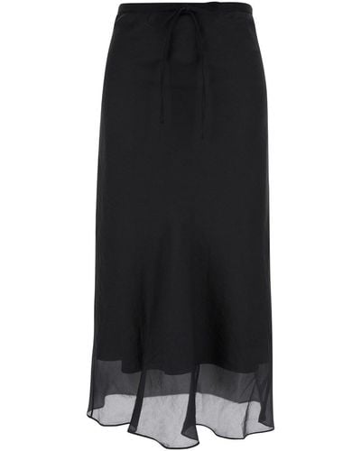 DUNST Layered Satin Skirt - Black