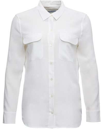 Equipment Silk Shirt With Pockets - White
