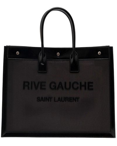 Saint Laurent Tote Bag With Tonal Rive Gauche Logo - Black