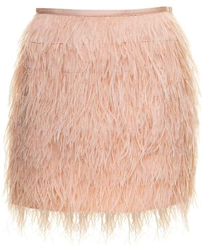 Twin Set Mini Skirt With Feathers Twin Set Woman - Pink
