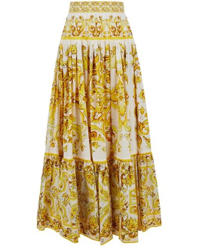 Dolce & Gabbana Long Skirt Tris Maiolica - Giallo