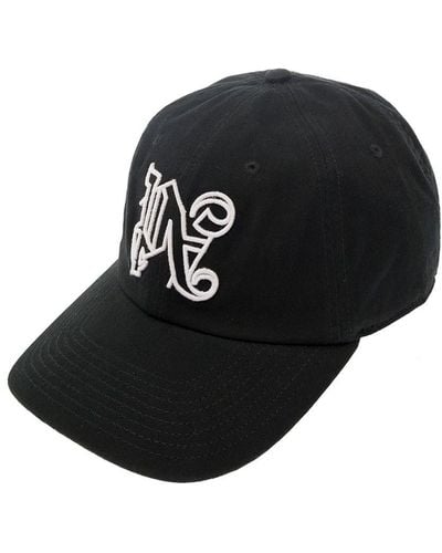 Palm Angels Baseball Cap With Embroidered Monogram - Black