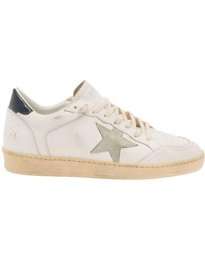 Golden Goose 'Ball-Star' Low Top Trainers With Star Patch - White