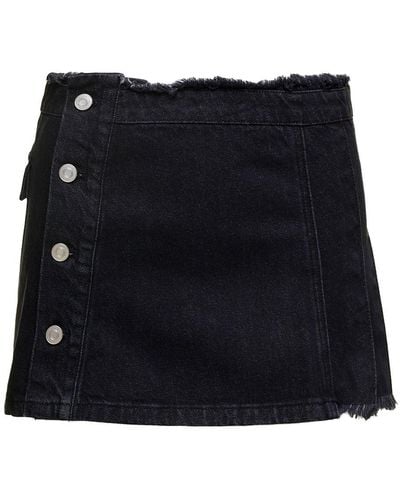 ANDERSSON BELL Denim Pleated Mini Skirt Arron - Black