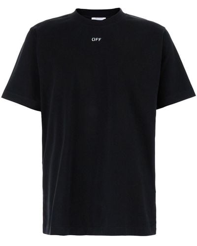Off-White c/o Virgil Abloh Off- Crewneck T-Shirt With Contrasting Off Print - Black