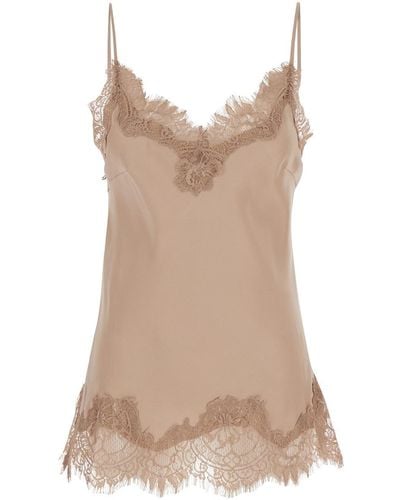 Gold Hawk Hawk 'Coco' Camie Top With Tonal Lace Trim - Natural