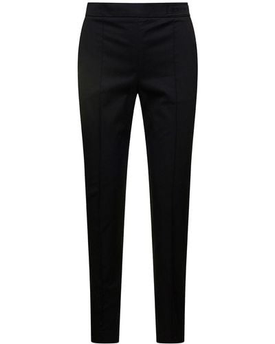Moncler Straight Pants With Tonal Logo Patch - Black