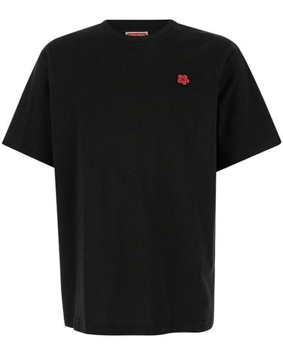 KENZO Crewneck T-Shirt With Boke Flowers - Black