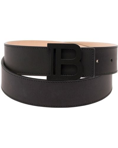 Balmain Cintura Con Dettaglio Fibbia Logo - Nero