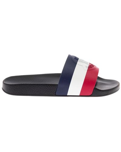 Moncler Men's 's Rubber Slide Sandals With Logo - White