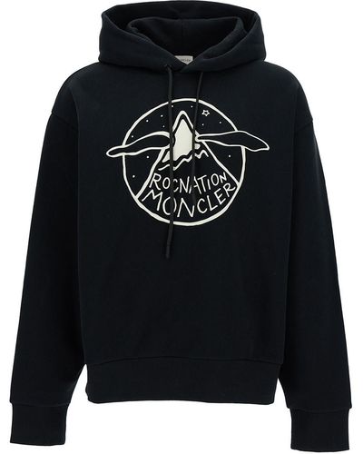 Moncler Genius Hoodie With Moncler X Roc Nation By Jay-Z Print I - Blue