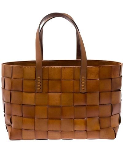 Dragon Diffusion Tote Bag With Double Handle - Brown