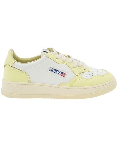 Autry 'Medalist' And Low Top Trainers With Logo Detail In - Yellow