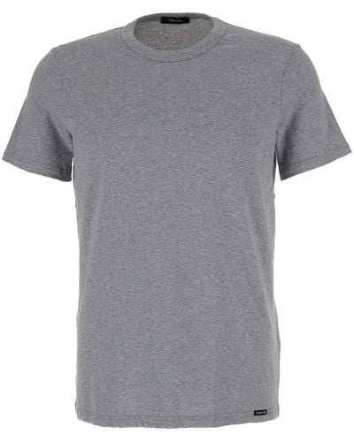Tom Ford Crew Neck T-Shirt - Gray