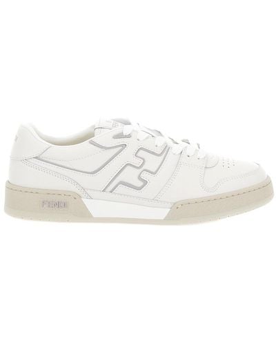 Fendi 'Match' Tonal Low-Top Trainers With Ff Detail - White