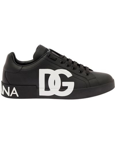 Dolce & Gabbana Portofino And Leather Trainers Dolce & Gab - Black