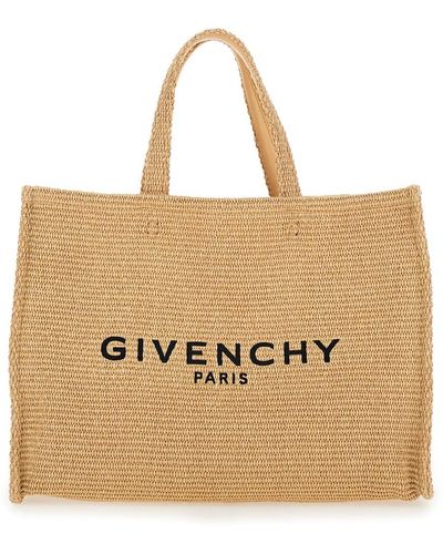 Givenchy 'Medium G-Tote' Tote Bag With Logo - Natural