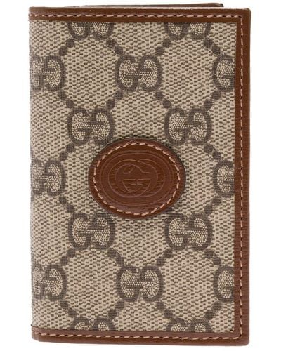 Gucci gg Supreme Fabric Wallet - Brown