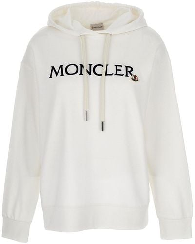 Moncler Hoodie Sweatshirt With Logo - White